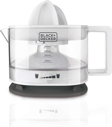 Black+Decker BXCJ25E Exprimidor, 25 W, 350 milliliters, Plástico, Blanco